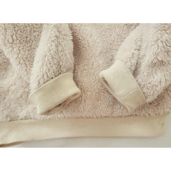 Nike Just Do It Kids Plush Pullover Sweatshirt Size 5-6 Beige Crew Neck Swoosh - Picture 12 of 12